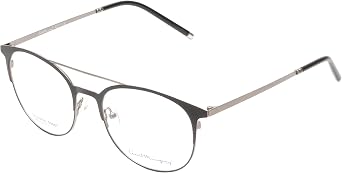 Ernest Hemingway H4810 Unisex Round Frame Eyeglasses in Satin Black/Navy 52 mm+2.00 Powers