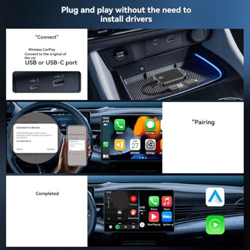 Adaptador CarPlay inalámbrico 2 en 1: olvida los cables con Android Auto Mini Box 3