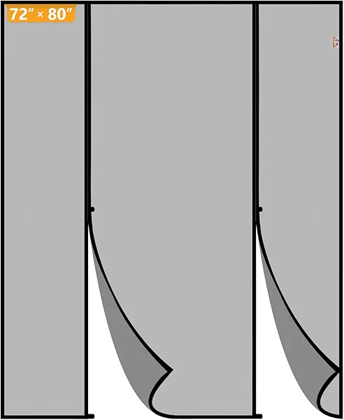 Yotache Magnetic Screen Door for Sliding Doors 72"x80", Screen Size 74"x81", Double-Sided Opening Screen Reinforced Mesh with Strong Magnets for French Front/Back Patio Doors