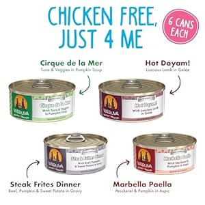 Weruva Classic Dog Food Variety Pack Chicken Free Just 4 Me Wet Dog Food 55oz Cans pack of 24  Cucciolini Doodles Weruva classic dog food variety pack chicken free just 4 me wet dog food 5 5oz cans pack of 24   cucciolini doodles
