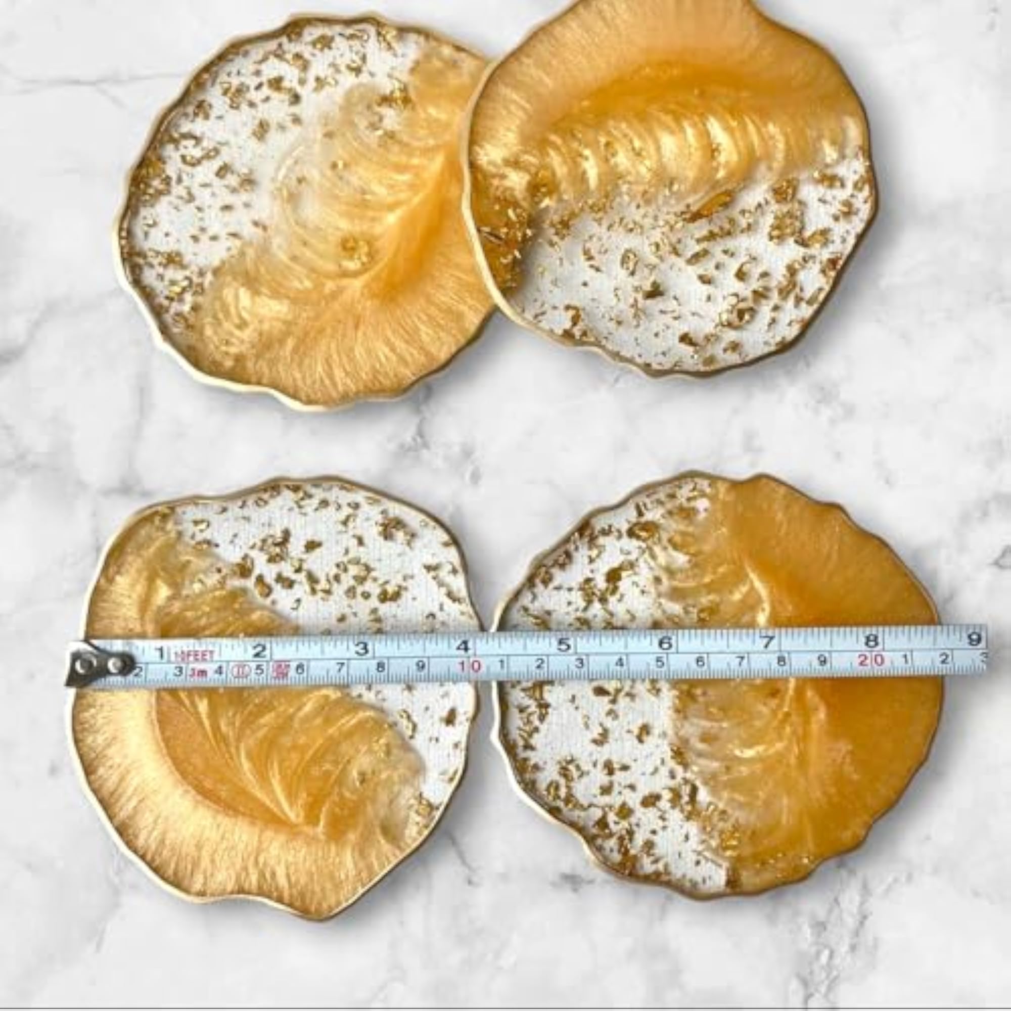 Resin Coaster Set, 4 Inch Decorative Holder Coasters