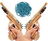 2 Pcs Wooden Rubber Band Gun Quality Wood & Handmade Kids Outdoor Toy 9 Inches Length