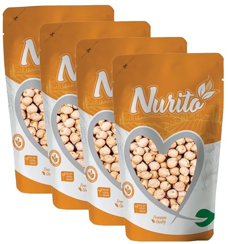 Nurito Kabuli Chana 1000g (500g X 2) – Traditional Chole for Traditional Indian Dishes Like Chhole Bhature, Chole Masala, Tikkis, Pulao & Chaat | Whole White Chickpeas