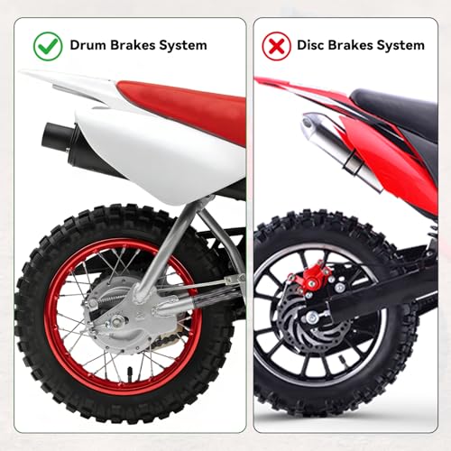 Image of 2.5-10 Rear Wheel Compatible with Dirt Bike CRF50 SSR70 XR50, 2.50x10 Tire & Rim for Apollo Taotao 50cc 70cc 90cc 110cc Pit Bike Off Road Motorcycle with Rear Drum Brake Pad Shoe Assembly Red