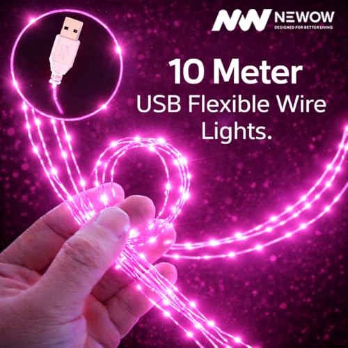 Image of NW USB String Light | USB Light | Decoration Copper USB Powered | 100 Led Light | 10 Meters Light Color- Pink (Pack of 4)