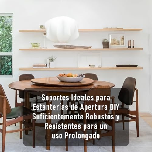 4 Pzs Escuadras para Estanterias, 25cm Soportes para Estanterías, Escuadras Metalicas, Soportes Balda Flotante Pared de Estantería para Cocina | Dormitorio | Estudio (Negra) - imagen 7