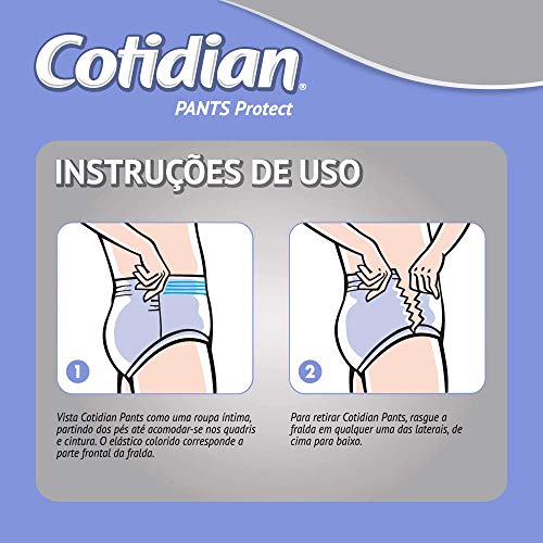 Roupa íntima descartável Cotidian Pants Protect Unissex - Incontinência Moderada, 8 unidades, Tamanh