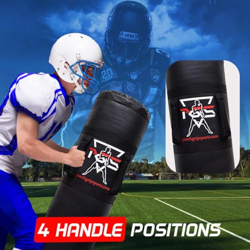 Football Tackling Dummy Heavy Duty - Great for Tackle Football Contact Drills, Kickboxing, Martial Arts & Sports Training - UNFILLED (Black, 4FT)