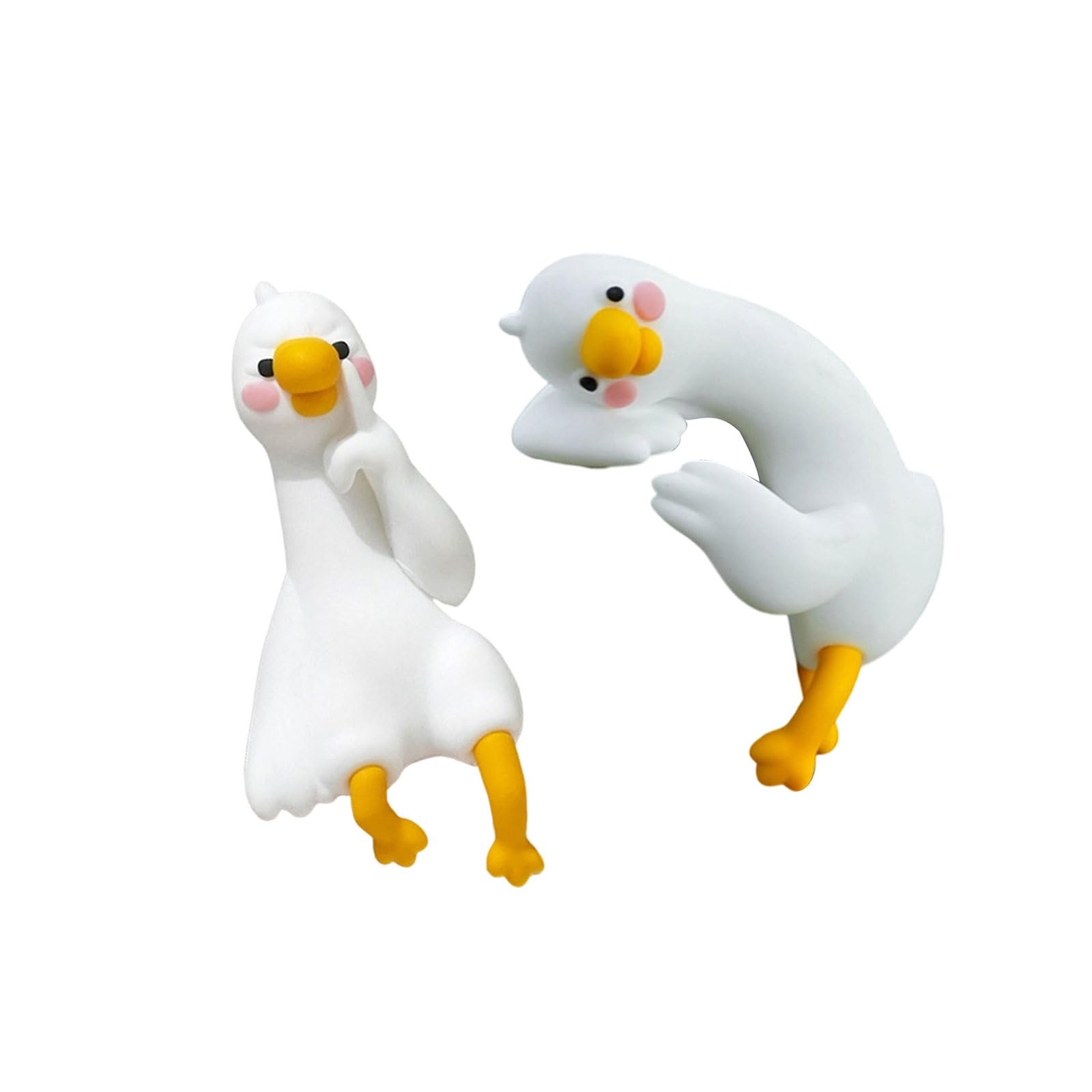 JDNH 2Pcs Geese Miniature Figurines for Computer Monitor Decoration Animal Figure for Parties Event Car Dashboard Accessories Car Dashboard Decoration
