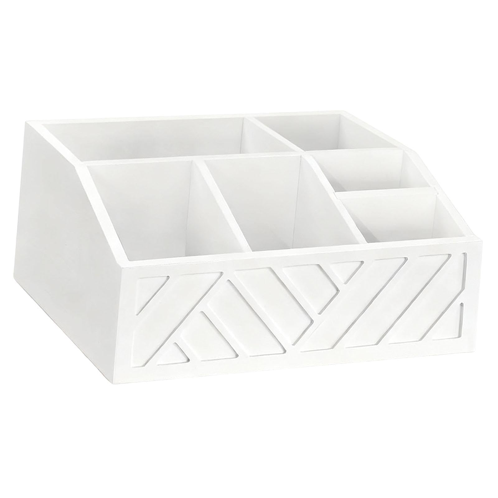 Coffee Station Organizer Organizador Multifuncional para Café y Té, Caja Portátil de Madera para Almacenar Condimentos, para Infusiones Azucarillos Tazas Cápsulas, Blanco