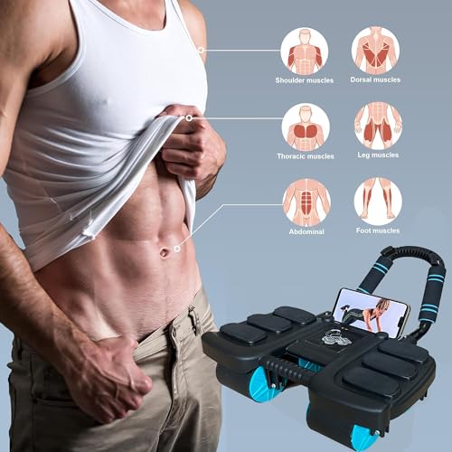 Ab Roller Exercise Wheel Ab Workout Equipment Abdominal wheel roller with Knee Mat - Automatic Rebound with 6 Elbow Supports 4 Wheels Abdominal Trainer Core Strength Training - Image 5