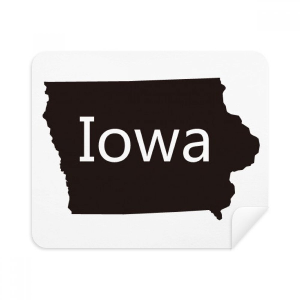 Iowa America USA Map Outline Cleaning Cloth Screen Cleaner 2pcs Suede Fabric