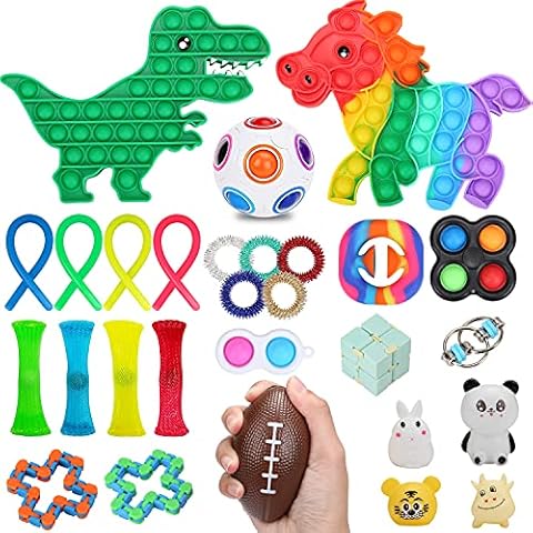 AceLife 28pcs Fidget Toys Pack, Stress Toys Squshies Fidget Toys Set for Kids and Adults, Anxiety Relief Stress Sensory Toys for Birthday Party Favors Cover