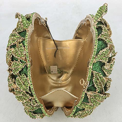 Image of Boutique De FGG Mini Round Flower Crystal Clutch Purses for Women,Formal Evening Bags,Rose Wedding Clutch Bag Party Handbags