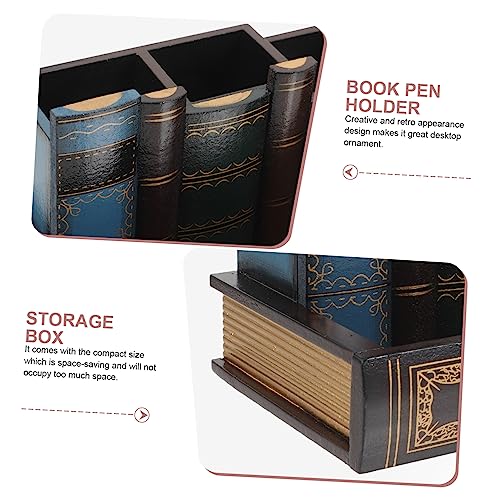 Pot de rangement bureau bois rétro Uonlytech pour intérieur cosy