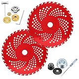 HK 2 Pack 9" x36T Carbide Tip Brush Cutter Blades Weed Eater Blades for Brush Cutter, Trimmer, Weed