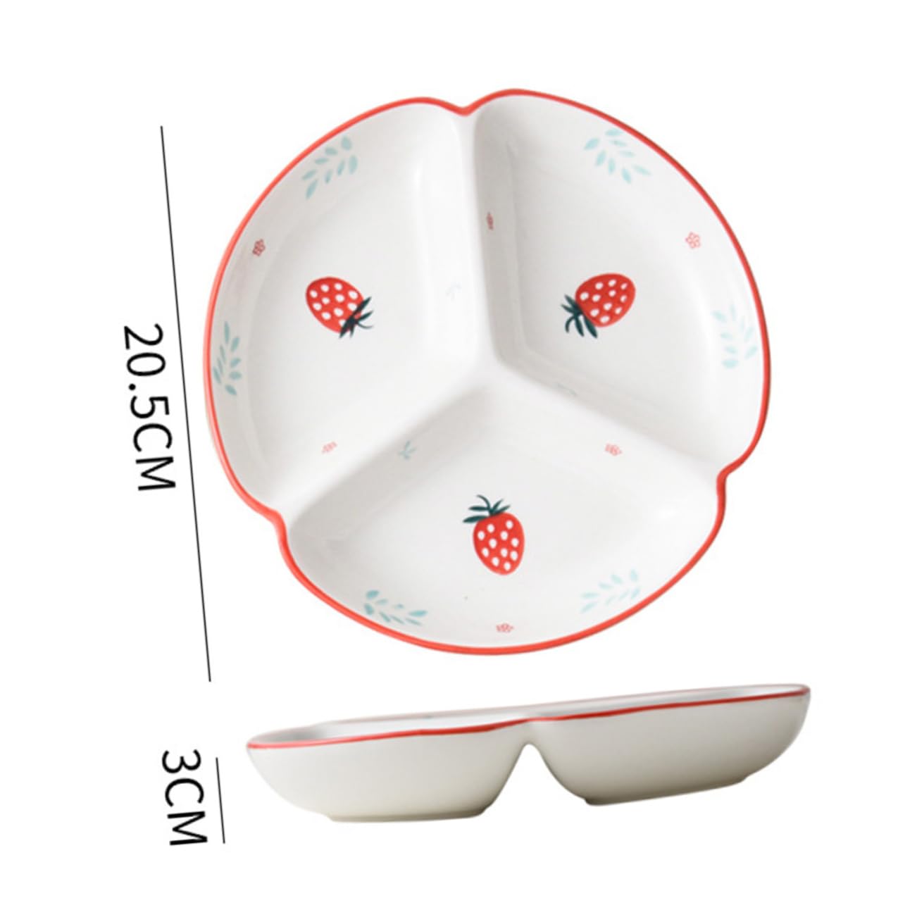 Garneck Creative Three Grid Breakfast Plate Beautiful Dinner Plate for Portion Control Easy to Clean Housewarming Present