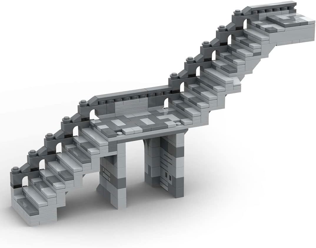 Modular Medieval Castle Series, MOC 131229 H03 Stairs to The Wall Model Super-Large Medieval Castle Building Blocks Set for MOC-131299 Complete Medieval Castle Kit(393PCS)