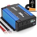 Ampeak 2000W Inverter, Car Power Inverter 12V to 120V, 89.37% High Efficiency Modified Sine Wave Inverter, 3 AC Outlets Dual USB 5V 3.1A, Surge 4000W Remote Controller for Vehicles, Truck, RV, Home