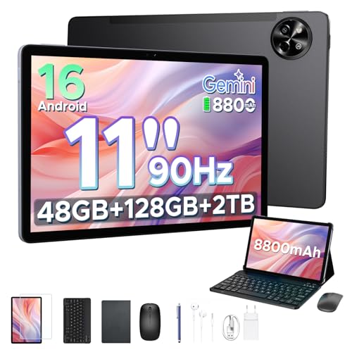 Easerush P11 Tablette 11 Pouces, 48Go+128Go/2To TF, T7250, 8800mAh, Noir