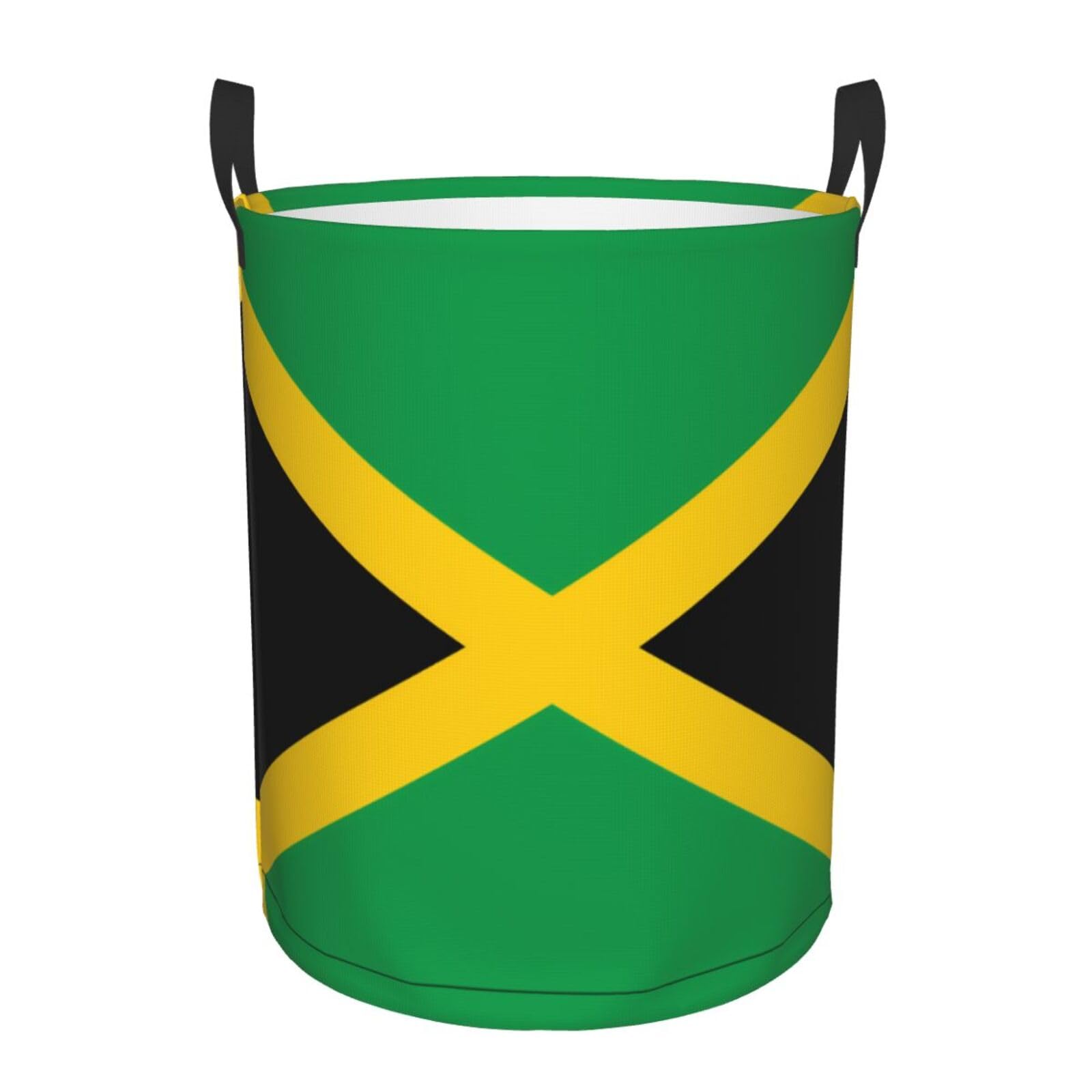 M Circular Hamper Flag of Jamaica Print for Dirty Clothes