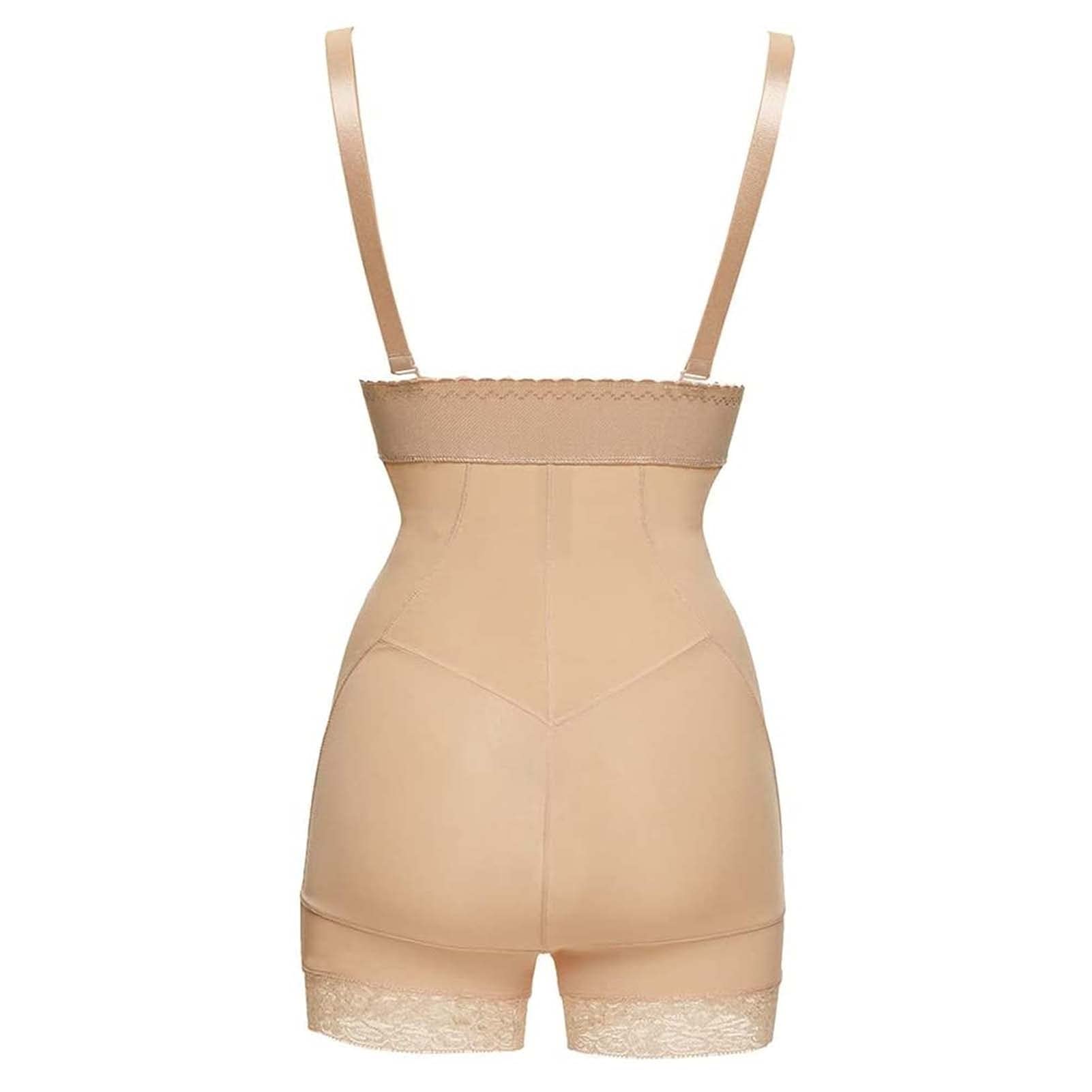Body Moldeador de Talla Grande para Mujer, sin Costuras, con Busto Abierto, Control de Abdomen, Ajustable y Transpirable, Color Beige, 5X