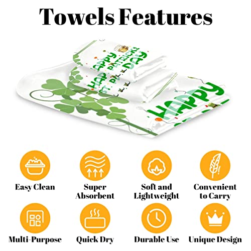 Atthadassi St Patrick's Day Happy Day Bathroom Towel Set, 1 Bath Towel, 1 Towel, 1 Hand Towel, Christmas Decorative Towels ，Soft Absorbent Bath Towel For Bathroom Kitchen Beach(3-Pc) #TOP3