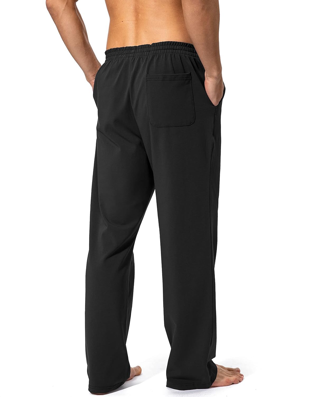 Pantaloni lunghi da jogging da uomo, in cotone, traspiranti, per il tempo libero, da yoga, leggeri, con tasche
