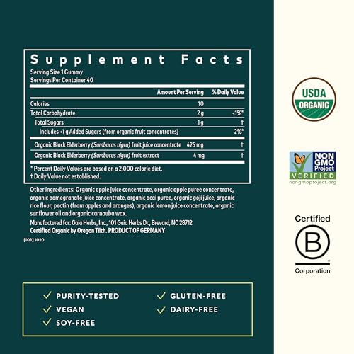 Gaia Herbs Kids Black Elderberry Gummies