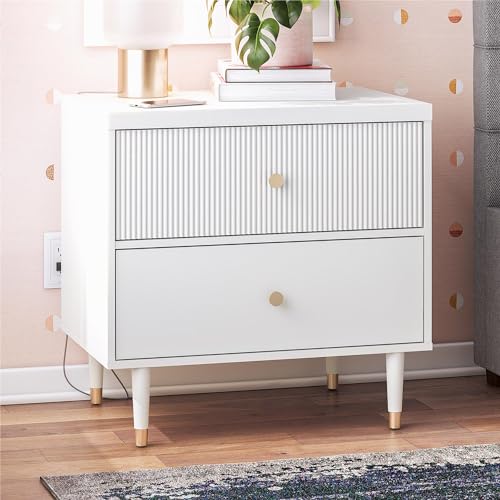 CosmoLiving by Cosmopolitan Elizabeth Nightstand, White - Thumbnail 4