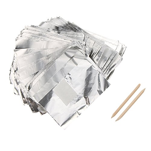 Anself 100pcs Aluminum Foil Paper Nail Art Soak Off Gel Wraps Gel Polish Remover Cleaner Tool Set