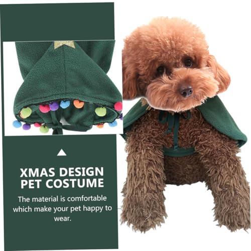 Disfraz para perro Capa árbol de Navidad M Verde miniatura 5