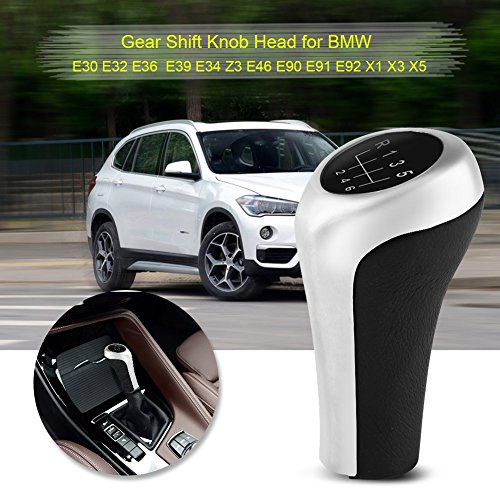 Qiilu Manual Gear Knob 6 Speed Shift Knob Mt Gear Shifter Lever Stick For E30 E32 E36 E46 E39 E34 Z3 E90 E91 E92 X1 X3 X5 #TOP3