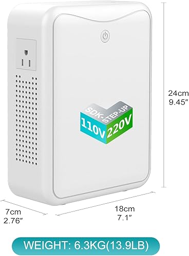 Miniatura 3 de Transformador de reducción de voltaje 220 V a 110 V convertidor de voltaje 2000 W, sin ruido, adecuado para exprimidores, máquinas de chocolate y