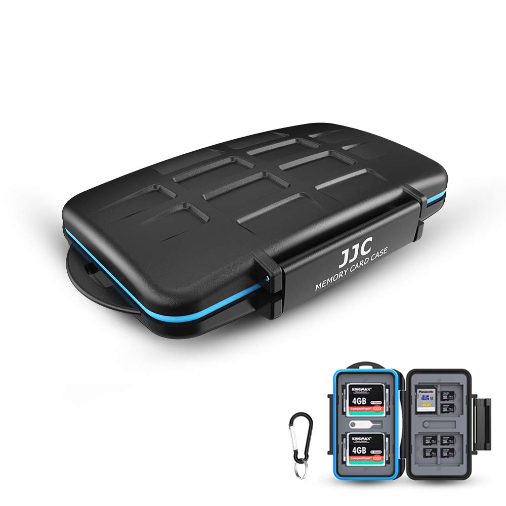 JJC 28 Slots Portable Memory Card Case Holder Storage for 8 SD SDHC SDXC Card, 16 Micro SD TF Card and 4 CF Cfast Card, Water-Resistant & Shockproof