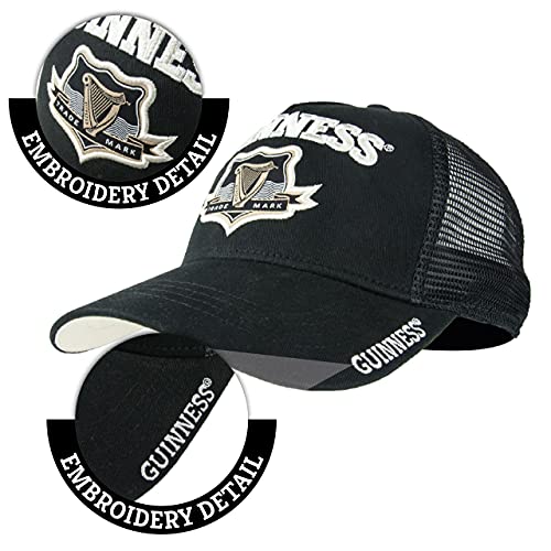 Guinness Full Black Trucker Mesh Adjustable Signature Baseball Cap #TOP3
