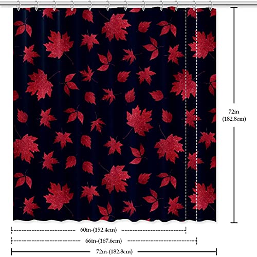 Rideau de douche imperméable feuilles d'érable rouge 183x183cm - 7