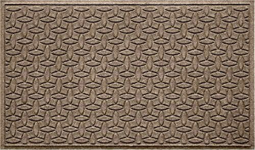 Bungalow Flooring Waterhog Door Mat, 3' X 5' Made In Usa, Durable And Decorative Floor Covering, Skid Resistant, Indoor/Outdoor, Water-Trapping, Ellipse Collection, Khaki/Camel #TOP2