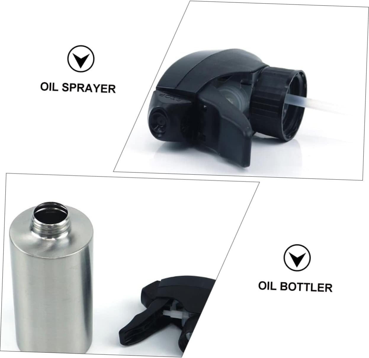 Cabilock 2pcs Oil Spray Bottle Portable Seasoning Dispenser for Cooking Bbq Baking Easy to Clean Versatile Oil Holder for Kitchen and Salad Making