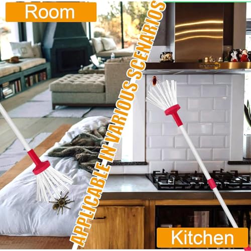 Spinnenfänger Mit Langem Griff,Spinnenfänger Extra Lang,Berührungsloser Insektenfänger,Handgehaltener Spider Catcherm,Geeignet zum Sicheren Fangen und Freilassen von Insekten wie Spinnen