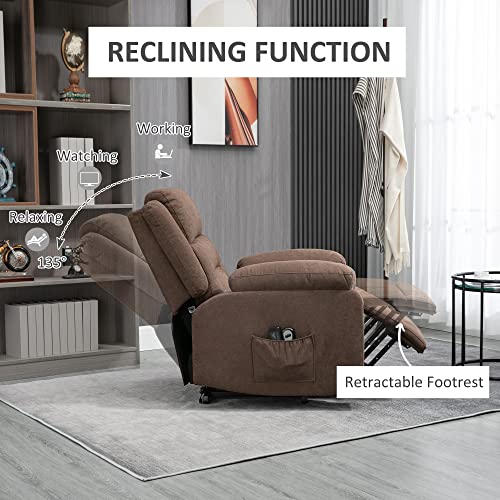 Homcom Electric Power Lift Chair For Elderly With Massage, Oversized Living Room Recliner With Remote Control, And Side Pockets, Brown #TOP5