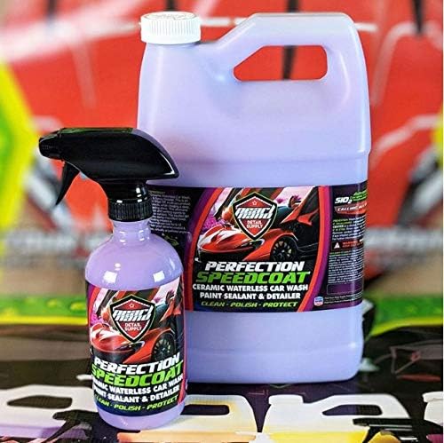 Speedcoat **NO ADDED DYE** Amazing Shine, CERAMIC Spray Coating Waterless Car Wash Hydrophobic Top Coat Polish Polymer Paint Sealant Protection (4 Litres + Empty Bottle)