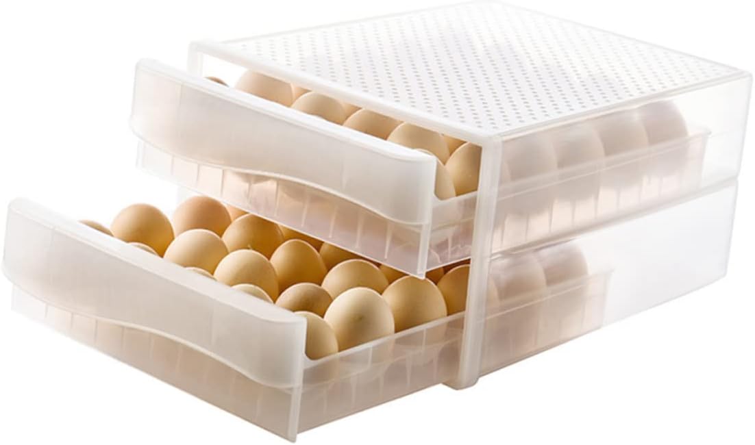 Organize Your Fridge 60 Egg Storage Box Plastic Fridge -keeper Egg Holder