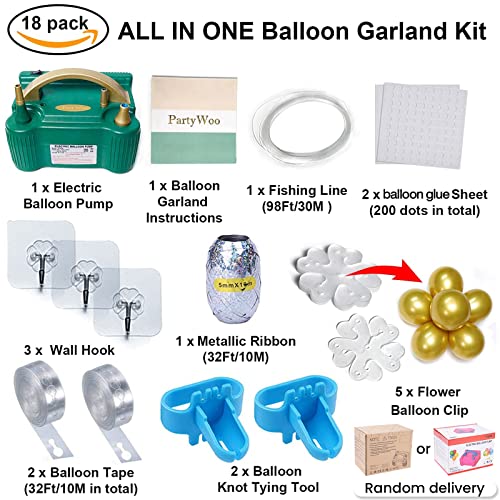 Partywoo 110V 600W Electric Balloon Pump/ Inflator, Electric, Portable Dual Nozzle Air Pump, For Balloon Garland #TOP1