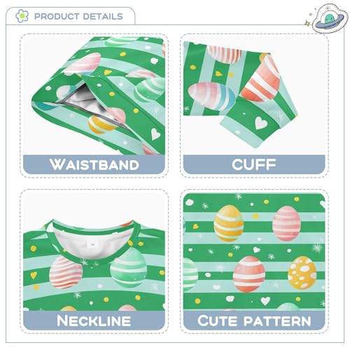 JUNZAN Easter Watercolor Eggs Stripes Little Boys Hooded Sweatshirt Fleece Outerwear for Kids Sports 4T3