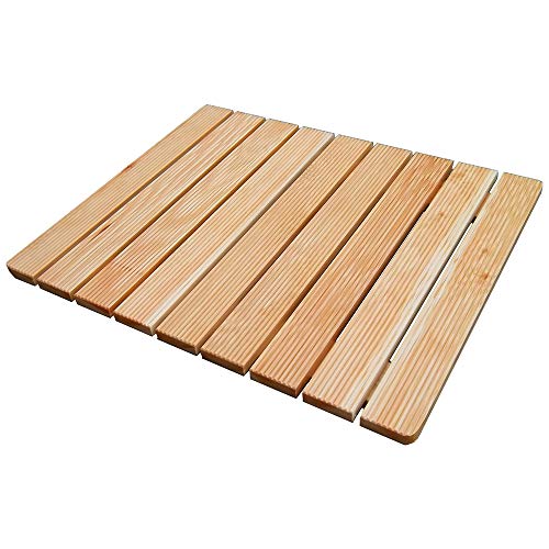 Castelmerlino Pedana Doccia Legno 55 X 68 In Massello Antiscivolo Per Piatto Doccia 70 X 90