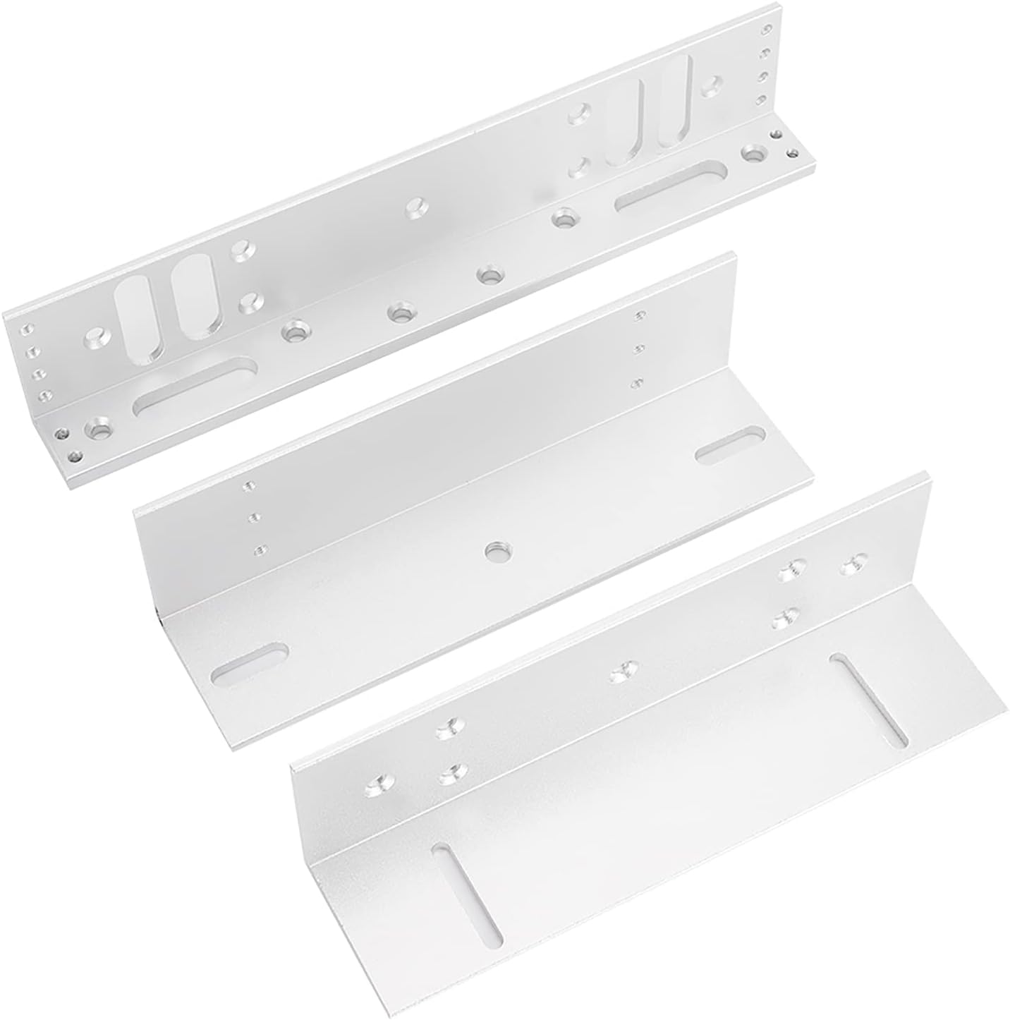 Lock Mounting Bracket Heavy Duty Electric Magnetic Lock Holder Stand for Access Control, Suitable for Wooden/Security/Fire Door, Aluminum Alloy Silver