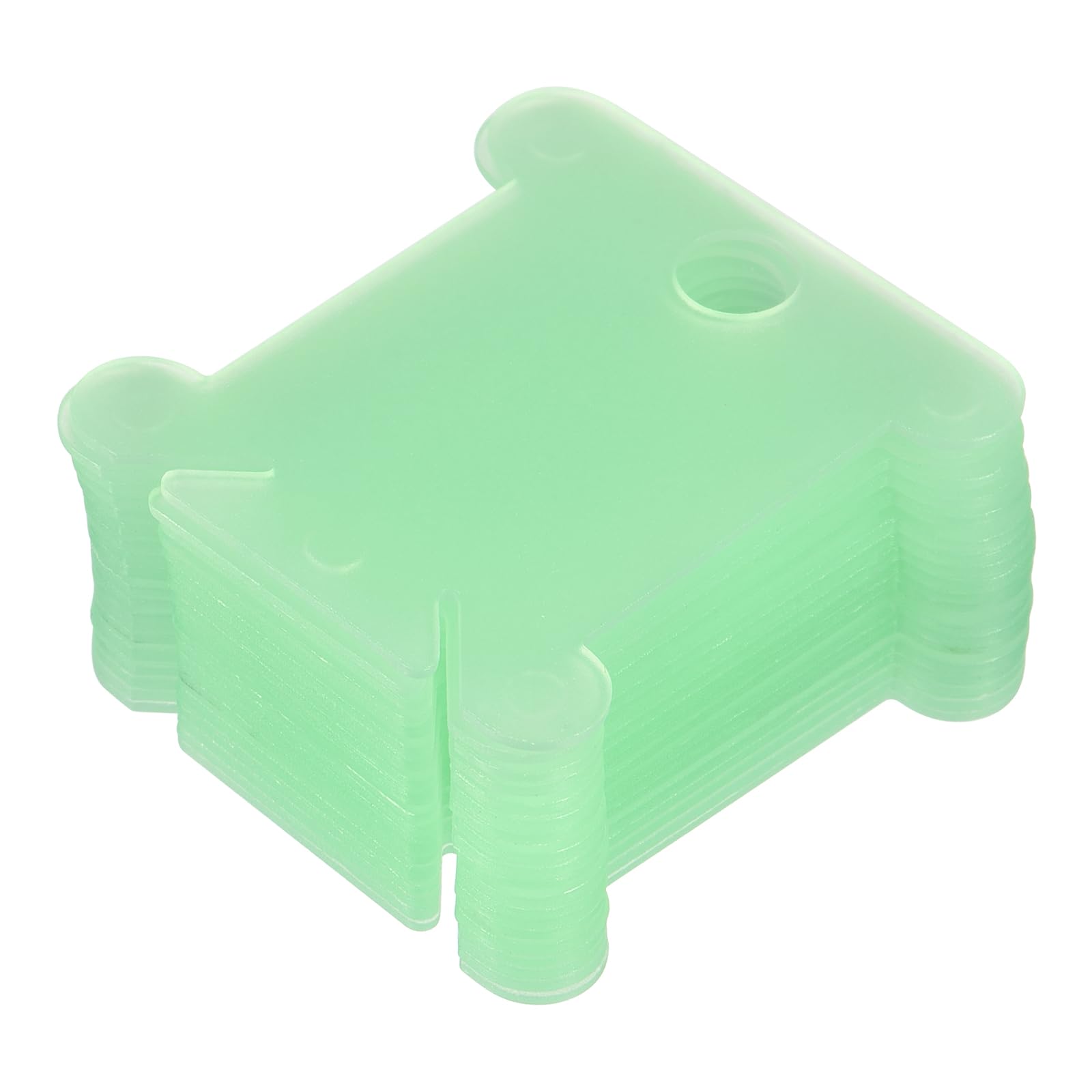 M METERXITY 100 Pcs Plastic Floss Bobbins - Cotton Thread Card Organizer Holder Apply to Sewing/Embroidery/Cross Stitch Storage (Green)