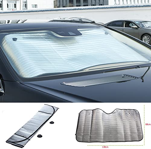MiaoMa Pare Soleil Réfléchissant pour Pare Brise de Voitures, Véhicules,Protège Vos Enfants de Compagnie des Rayons UV Haute Température,Ajustement Universel,130 cm x 60 cm,Pliable,Facile à Nettoyer Cover
