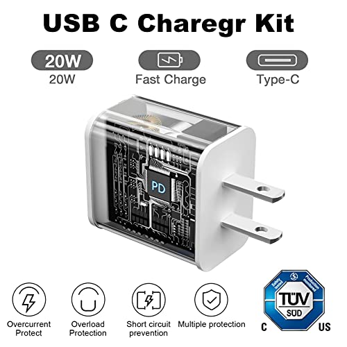 Iphone Charger,[Apple Mfi Certified ] 2 Pack 20W Pd Type C Wall Charger With 2 Pack 6Ft Usb-C To Lightning Cables Iphone Fast Charger Compatible With Iphone 14 14 Pro 13 13Pro 12 12 Pro 11 #TOP1